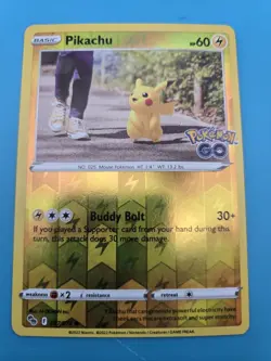 Pikachu 027/078 Pokemon GO Reverse Holo Common Pokemon Card LP - Image 1