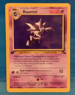Haunter 21/62 1st Edition NM Near Mint Fossil Set Rare Non-Holo Pokemon Card - Image 1