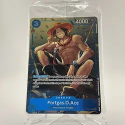 Bandai Portgas.D.Ace Character Promo Card One Piece TCG P-074 Sealed OP-13 Tin - Image 1