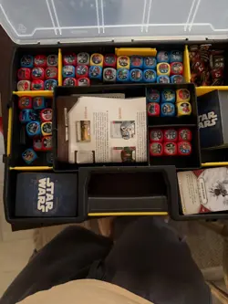 Star Wars Destiny Dice And Card Lot approximately 110 Dice Tokens And case - Image 1