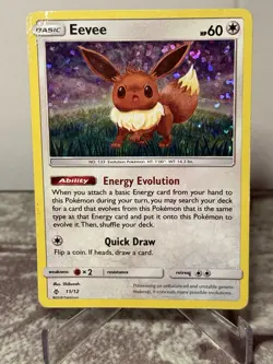 Pokemon - Eevee - 2018 McDonald's Promo Card 11/12 - Holo Rare DMG - Image 1