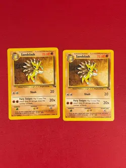 Sandslash 41/62 Lot of 2 Pokemon TCG Fossil Set Regular Cards in Good Condition - Image 1
