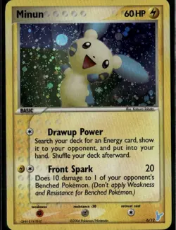 Minun Common EX Trainer Kit 2: Plusle & Minun 6/12 Lightning Holo Pokemon Card - Image 1