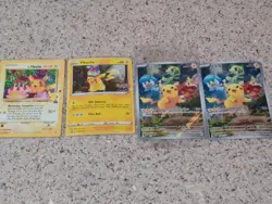 Pikachu Lot 4 Pokemon Cards Holo BD PIKA-POKBALL-2 Full Art's 1 Sealed Gradable - Image 2