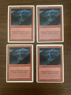 MTG Magic The Gathering Lightning Bolt 4th Edition Playset of 4 LP & MP - Image 1