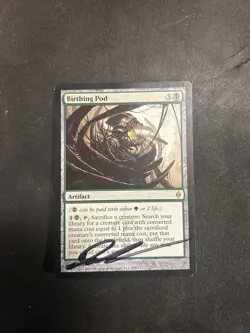 Birthing Pod - New Phyrexia - Signed by Artist - Lightly Played - Image 1