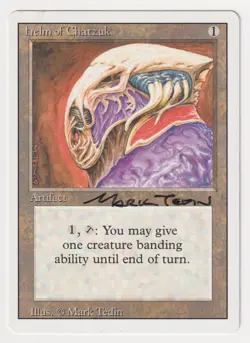 Signed Helm of Chatzuk MP Revised Edition Artist Mark Tedin 1994 WOTC MTG Magic! - Image 1