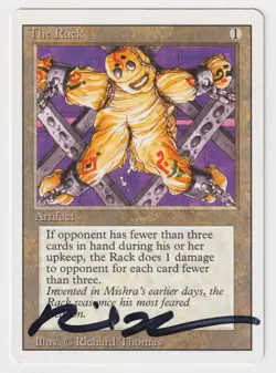 Signed The Rack LP Revised Edition Artist Richard Thomas 1994 WOTC MTG Magic EDH - Image 1