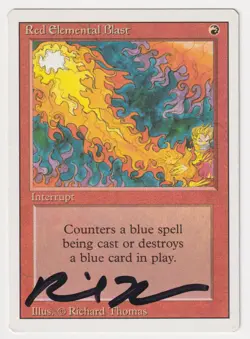 Signed Red Elemental Blast HP Revised Artist Richard Thomas 1994 WOTC MTG Magic! - Image 1