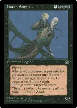 BARON SENGIR x1 mtg LP-MP Homelands 1 Rare - Image 1