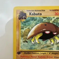 1999 Pokemon TCG FOSSIL 1ST ED #50 KABUTO NM - Image 3