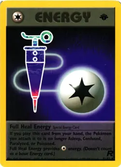 Pokemon TCG Team Rocket 81/82 Full Heal Energy 1st Edition VLP - Image 1