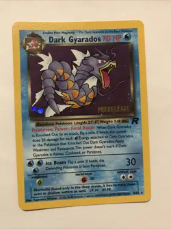 Dark Gyarados 8/82 Holo Team Rocket Prerelease Promo Pokemon Card - NM - Image 1