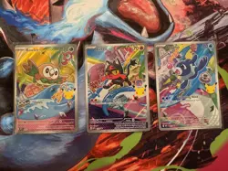 Pokemon TCG First Partner Illustration Collection Popplio 45 Litten 44 Rowlet 43 - Image 1