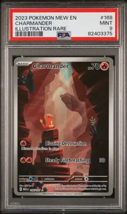Pokemon Charmander 168/165 SV151 Illustration Rare Holo PSA 9 Graded - Image 1