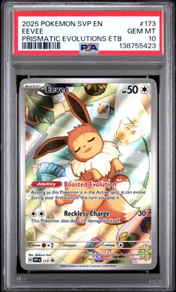 2025 POKEMON SVP EN-SV BLACK STAR PROMO #173 EEVEE PSA 10 - Image 1