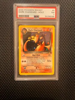 Pokemon Dark Charizard TCG Holo Rare Card 4/82 PSA 7 Team Rocket WOTC Unlimited - Image 1