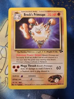 Pokemon TCG Brock's Primeape Unlimited Gym Challenge 35/132 Lightly Played - Image 1