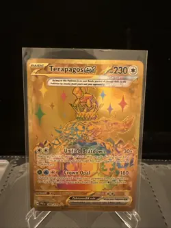 Pokemon TCG Terapagos EX 180/131 Prismatic Evolutions Holo Hyper Rare Gold NM - Image 1