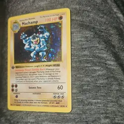 Pokemon Machamp 1st Edition Holo Rare 100 HP 8/102 Base Set English TCG - Image 3