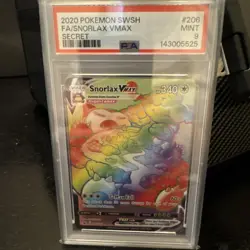 2020 POKEMON SWORD & SHIELD SECRET #206 FULL ART/SNORLAX VMAX PSA 9 - Image 2