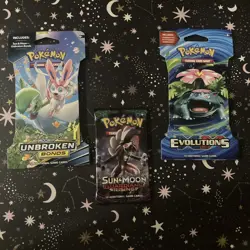 Pokemon xy evolutions + sun and moon unbroken bonds sleeved booster packs + More - Image 1