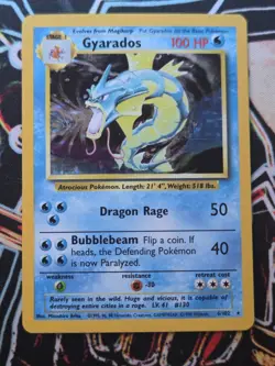 Pokemon TCG Gyarados Holo Rare Base Set 6/102 WOTC Vintage 1999 LP - Image 1