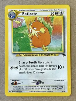 Pokemon TCG Raticate Promo 06/18 Southern Islands Regular (NM) - Image 1
