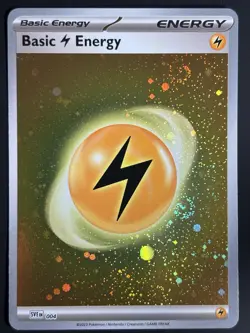 Basic Lightning Energy (Cosmos Holo) 004 Scarlet & Violet Pokemon 3 Swirls NM - Image 1