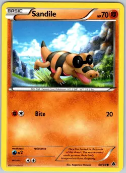 Sandile 60/98 Common Emerging Powers Pokemon NM - Image 1