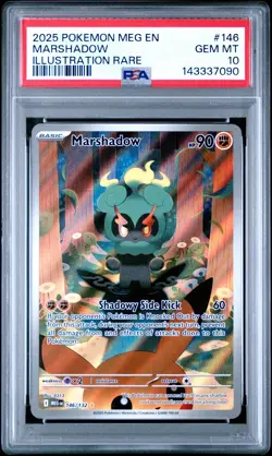 2025 POKEMON MEG EN-MEGA EVOLUTION ILLUSTRATION RARE #146 MARSHADOW PSA 10 - Image 1