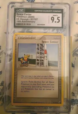 Space Center Pokemon (2005) EX Deoxys -91/107 10th Anniversary CGC 9.5 - Image 1