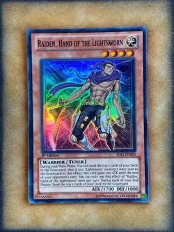 Yugioh Raiden, Hand of the Lightsworn SDLI-EN003 Super Rare 1st Ed NM - Image 1