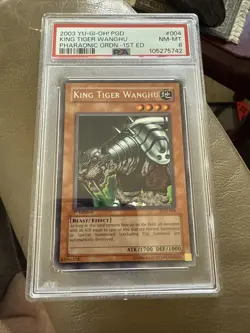 PSA 8 2003 YU-GI-OH! PGD-PHARAONIC GUARDIAN 1ST ED #004 KING TIGER WANGHU - Image 1