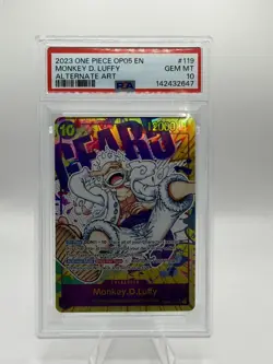 2023 ONE PIECE OP05-AWAKENING OF THE NEW ERA ALT ART #119 MONKEY D. LUFFY PSA 10 - Image 1