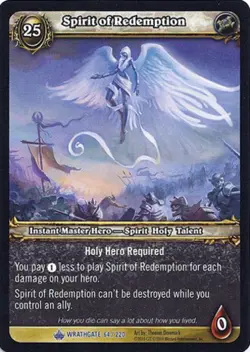 Moderate Play WoW TCG Spirit of Redemption Wrathgate World of Warcraft - Image 1