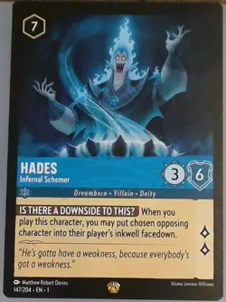Disney Lorcana The First Chapter EN1-Hades Infernal Schemer 147/204 Regular - Image 1