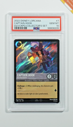 Disney Lorcana PSA 10 Captain Hook #7 D23 Expo Collector's Set - Image 1