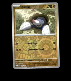 Drilbur – 045/086 – Black Bolt – Reverse Holo – Near Mint Pokemon Card TCG - Image 1