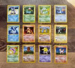Pokemon Base Set SHADOWLESS Uncommon/Common WotC - 12 Card Lot NM/LP - Image 1