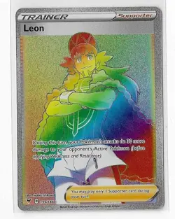Leon - 195/185 - Pokemon Vivid Voltage Sword & Shield Secret Rare Card NM - Image 1