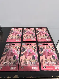 6x One Piece Card Game EB-03 One Piece Heroines Edition Sleeved Booster Pack - Image 1