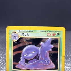 Pokemon TCG Muk 13/62 Fossil Unlimited Holo Rare Card 1999 - Image 3
