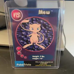 Pokemon PokeTrivia Mew #151 Burger King Movie Promo Card LP NOT CUT - Image 1