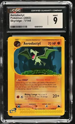 CGC 9 MINT Aerodactyl 2003 Skyridge 1/144 Pokemon Card - Image 1