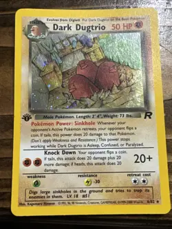 1999-2000 Pokemon Card Team Rocket Dark Dugtrio 6/82 1st Edition Holo Rare - LP - Image 1
