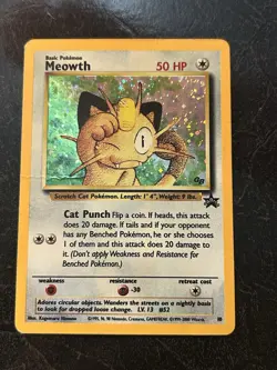 Pokemon TCG Meowth Holo Black Star Promo Card No. 10 Game Boy - MP/DMG - Image 1