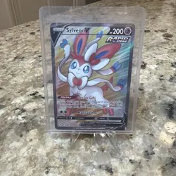 Pokemon TCG Sylveon v Full Art Ultra Rare Holo Card Evolving Skies 183/203 - Image 1