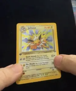 Jolteon 1st Edition Holo 4/64 Jungle WOTC 1999 Pokemon Card MP Vintage - Image 3