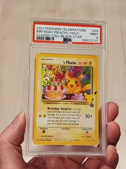 PSA 9 Grading Card Pokemon PTCG - CELEBRATIONS Birthday Pikachu Holo #24 EN - Image 3